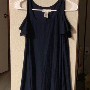 blue cold shoulder macys top